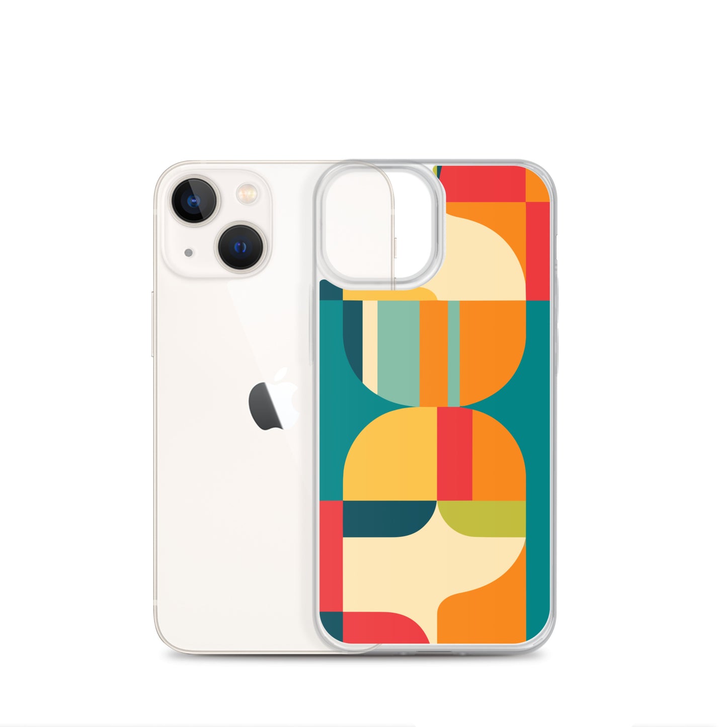 Abstract Retro Style Shapes Pattern Clear Case for iPhone®