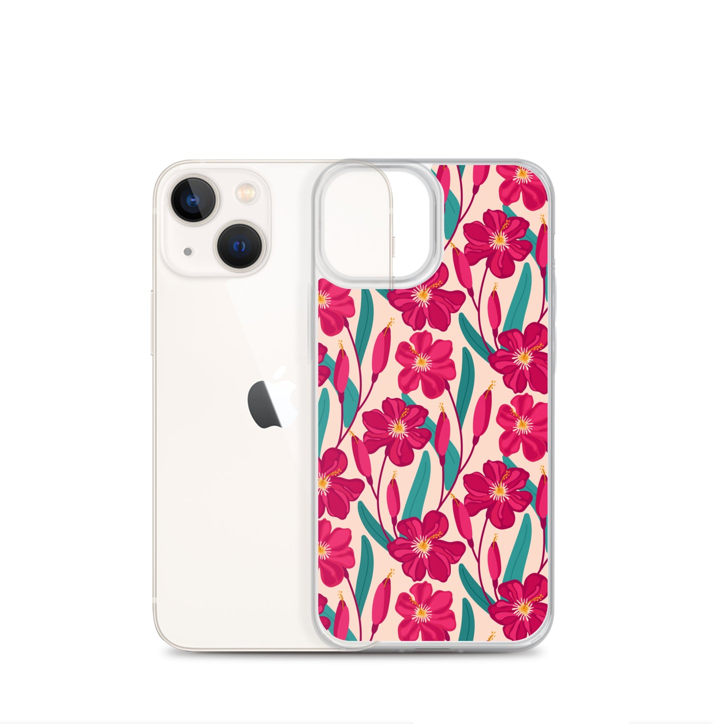 Hibiscus Flower Pattern Clear Case for iPhone®