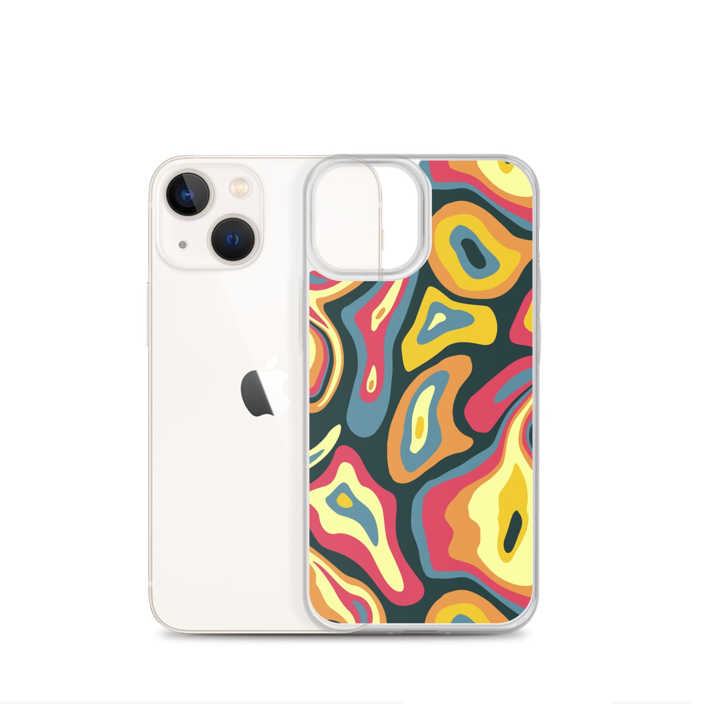 Colorful Groovy Psychedelic Pattern Clear Case for iPhone®