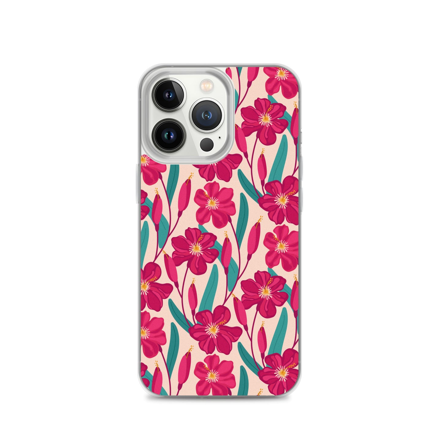 Hibiscus Flower Pattern Clear Case for iPhone®