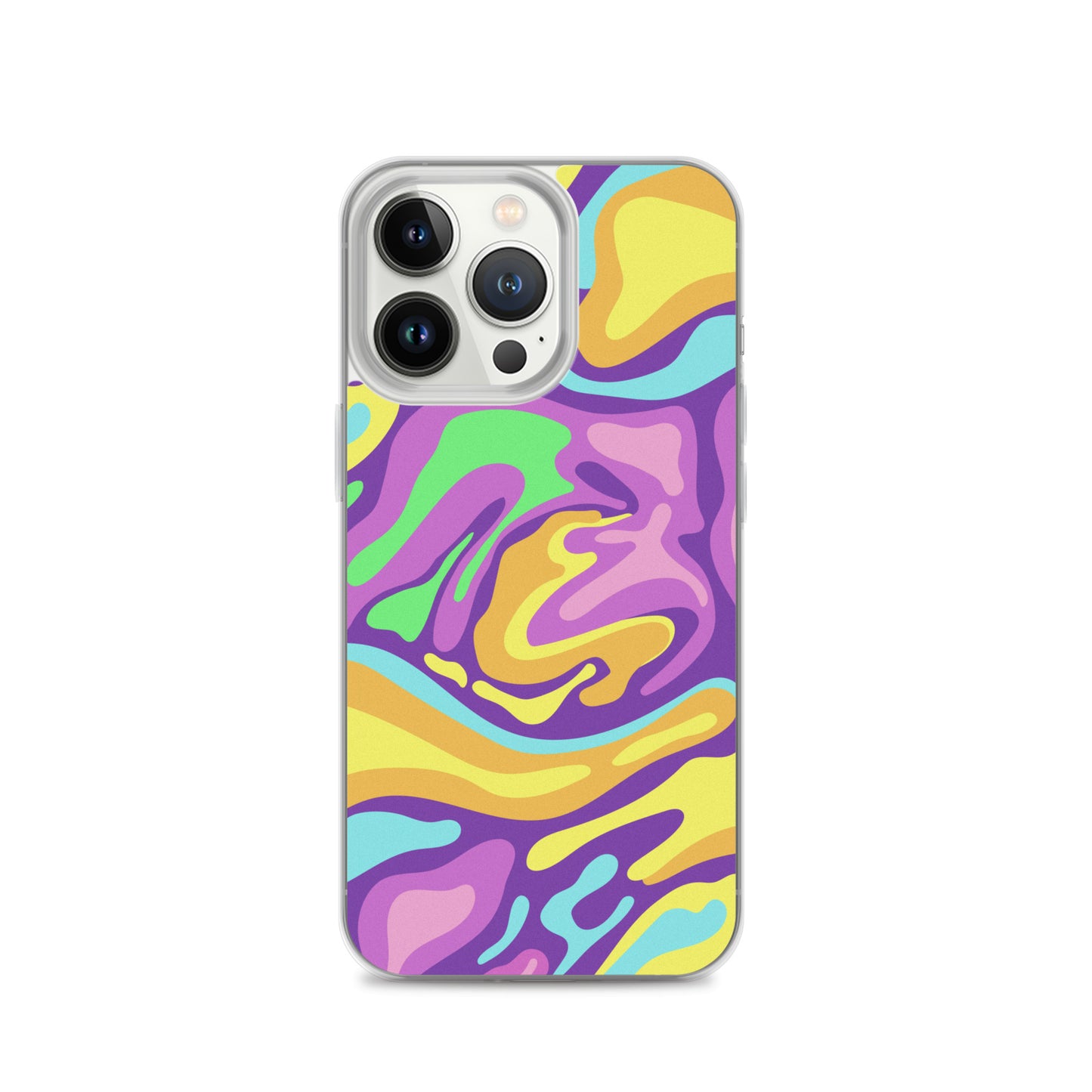 Colorful Groovy Psychedelic Wave Pattern Clear Case for iPhone®