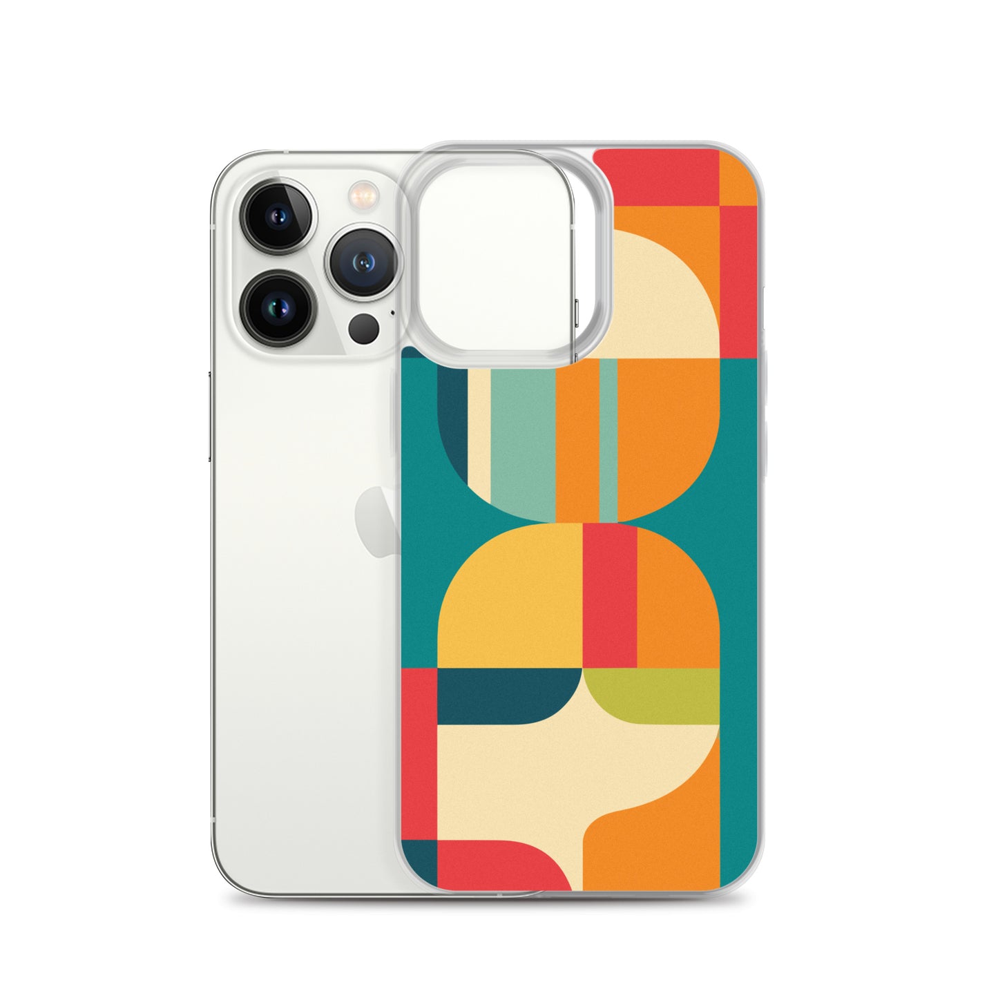 Abstract Retro Style Shapes Pattern Clear Case for iPhone®