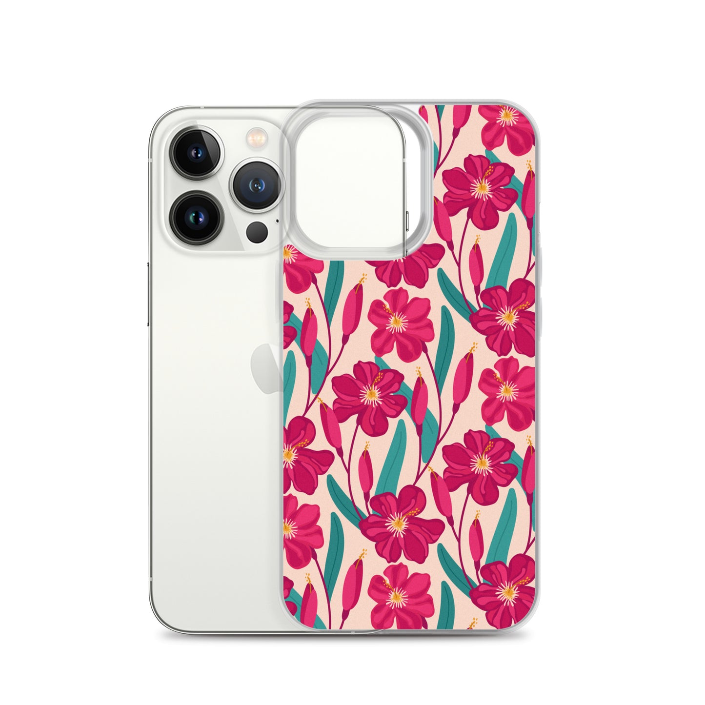 Hibiscus Flower Pattern Clear Case for iPhone®