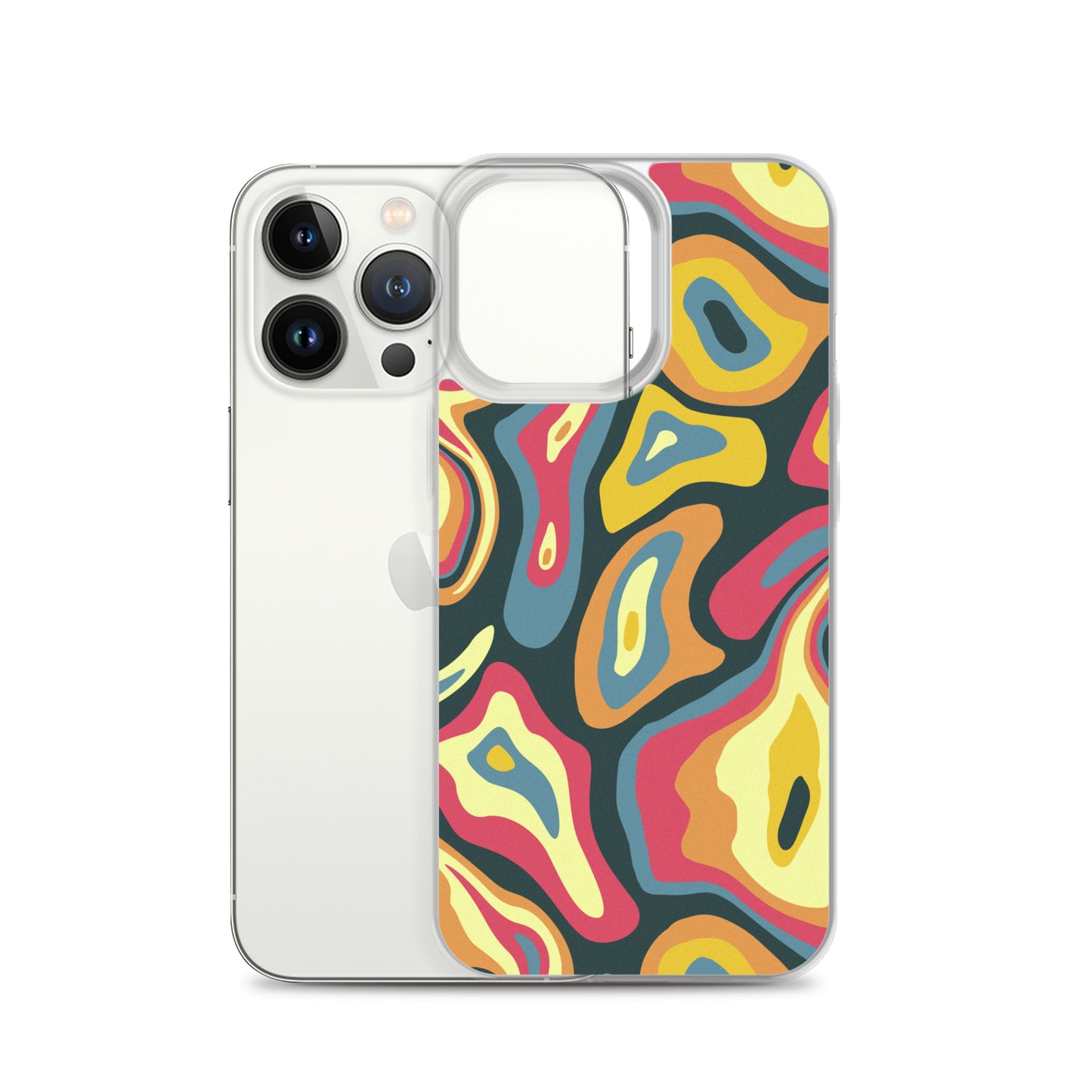 Colorful Groovy Psychedelic Pattern Clear Case for iPhone®