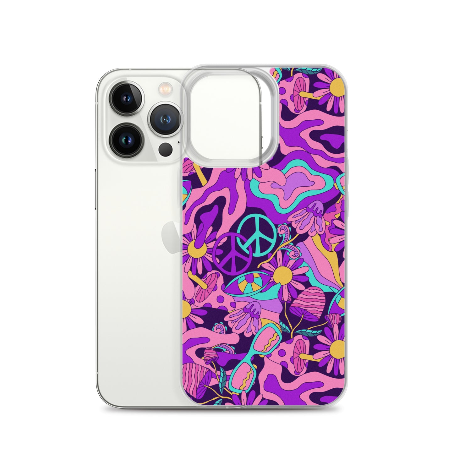 Colorful Psychedelic Pattern Clear Case for iPhone®
