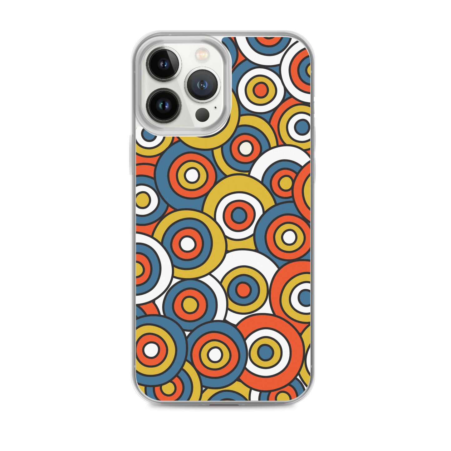 Retro Colored Circles Pattern Clear Case for iPhone®