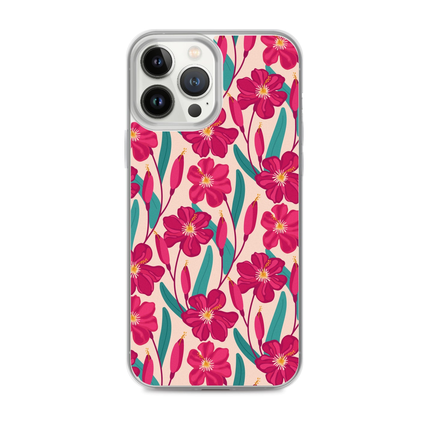 Hibiscus Flower Pattern Clear Case for iPhone®