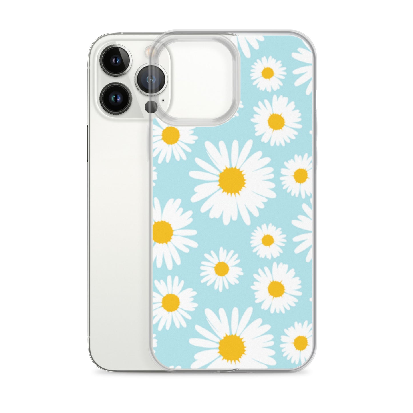 Lilly Flower Pattern Clear Case for iPhone