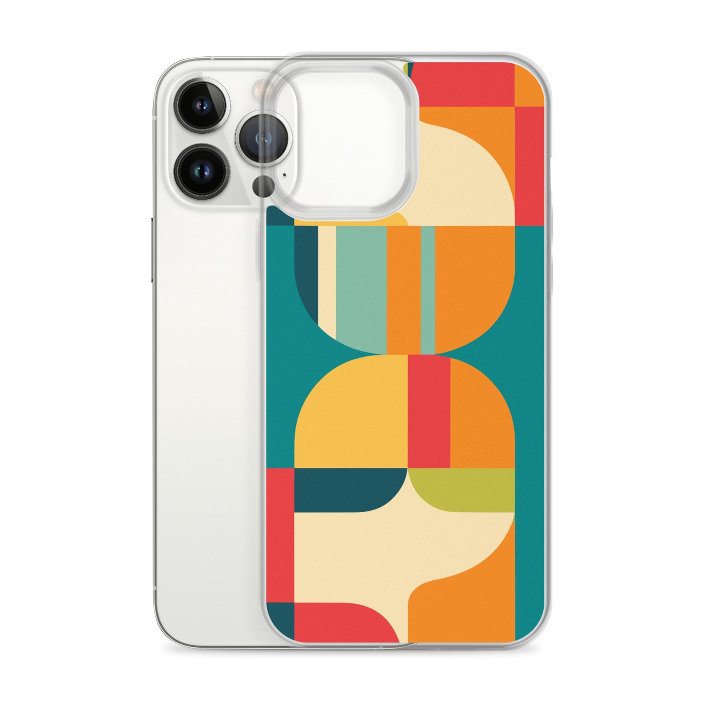 Abstract Retro Style Shapes Pattern Clear Case for iPhone®