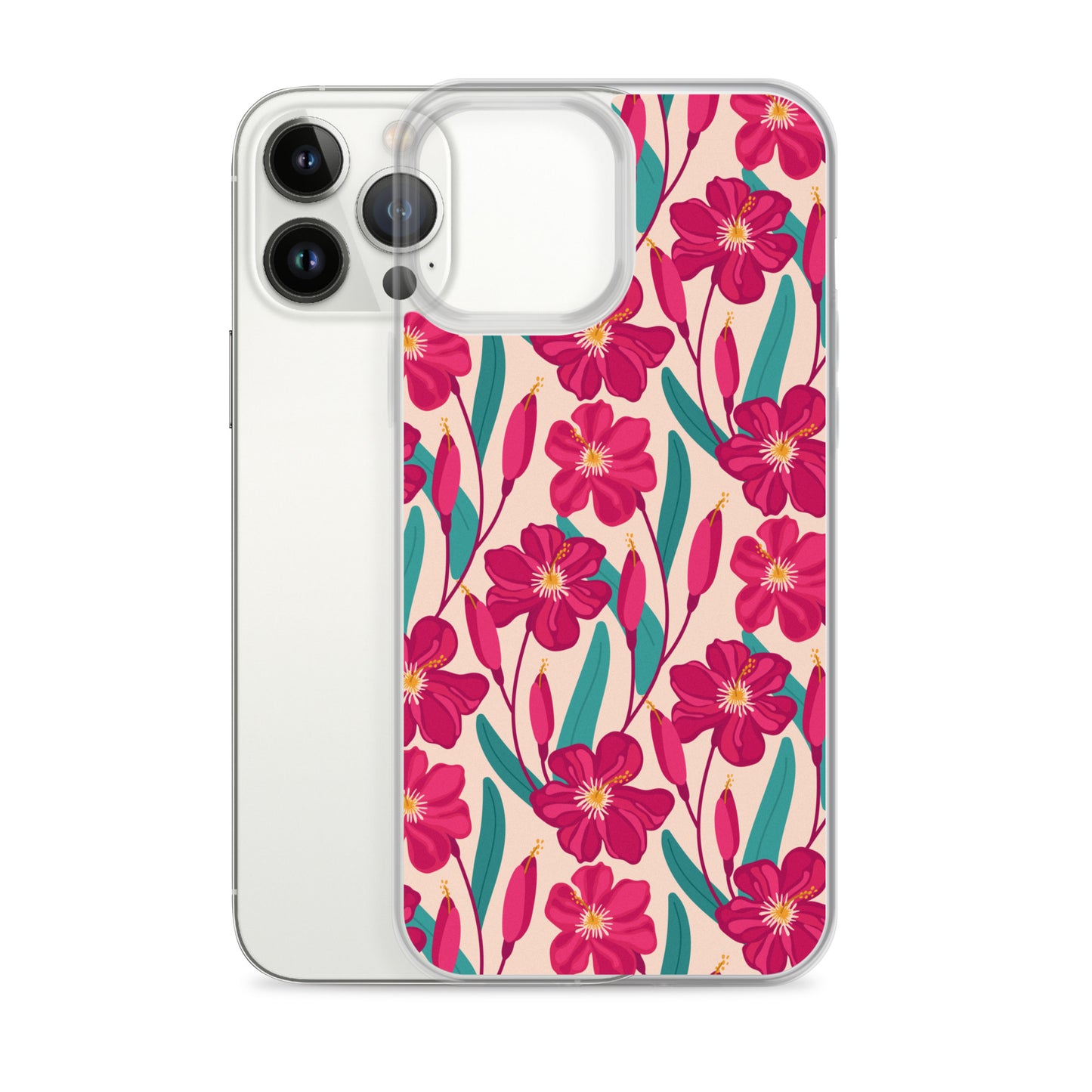 Hibiscus Flower Pattern Clear Case for iPhone®