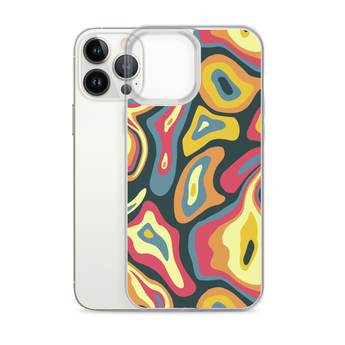 Colorful Groovy Psychedelic Pattern Clear Case for iPhone®