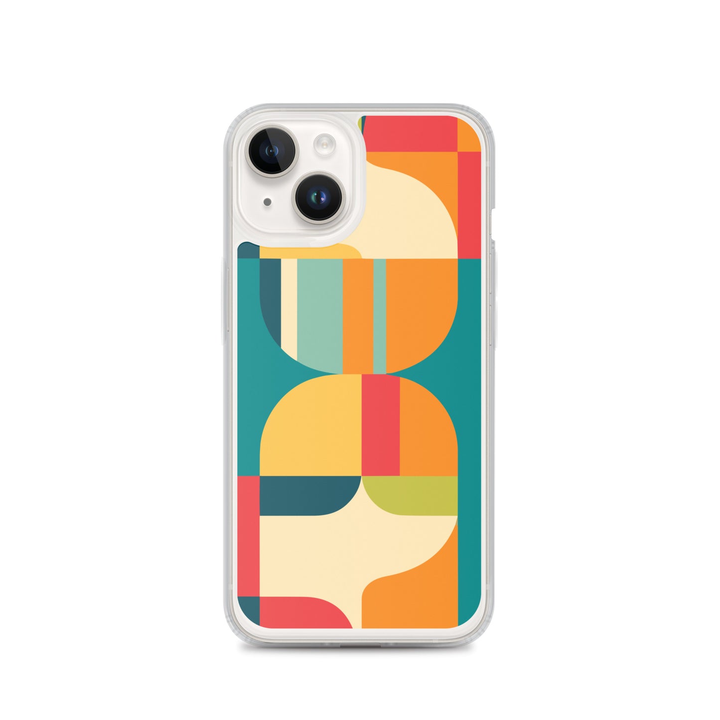 Abstract Retro Style Shapes Pattern Clear Case for iPhone®
