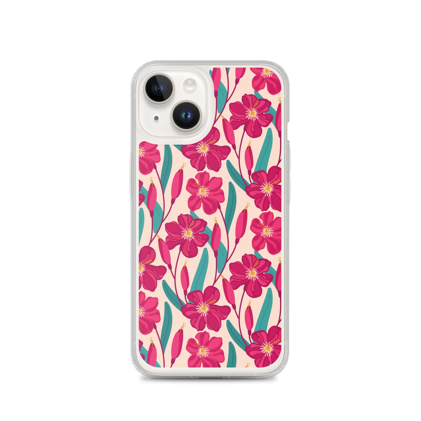 Hibiscus Flower Pattern Clear Case for iPhone®