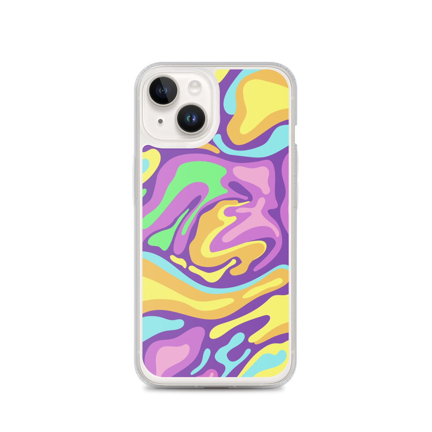 Colorful Groovy Psychedelic Wave Pattern Clear Case for iPhone®