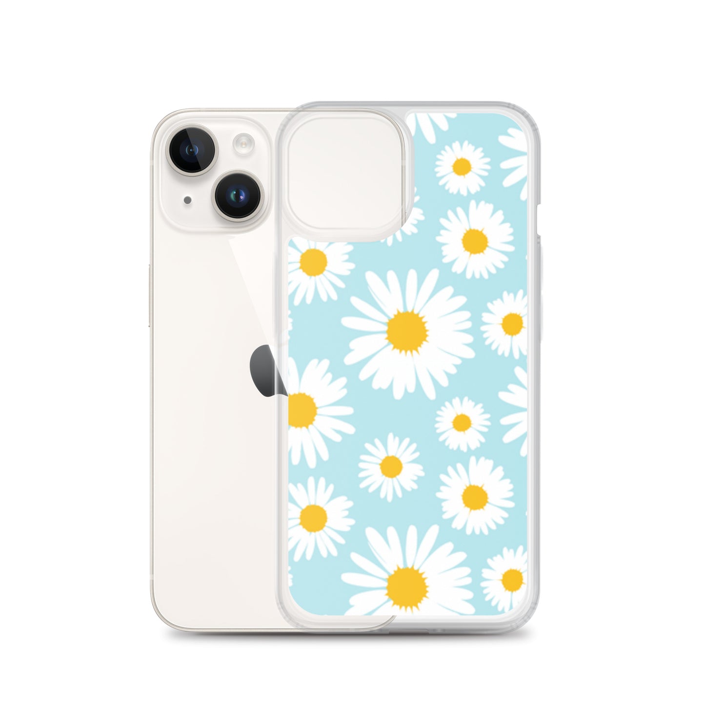Lilly Flower Pattern Clear Case for iPhone