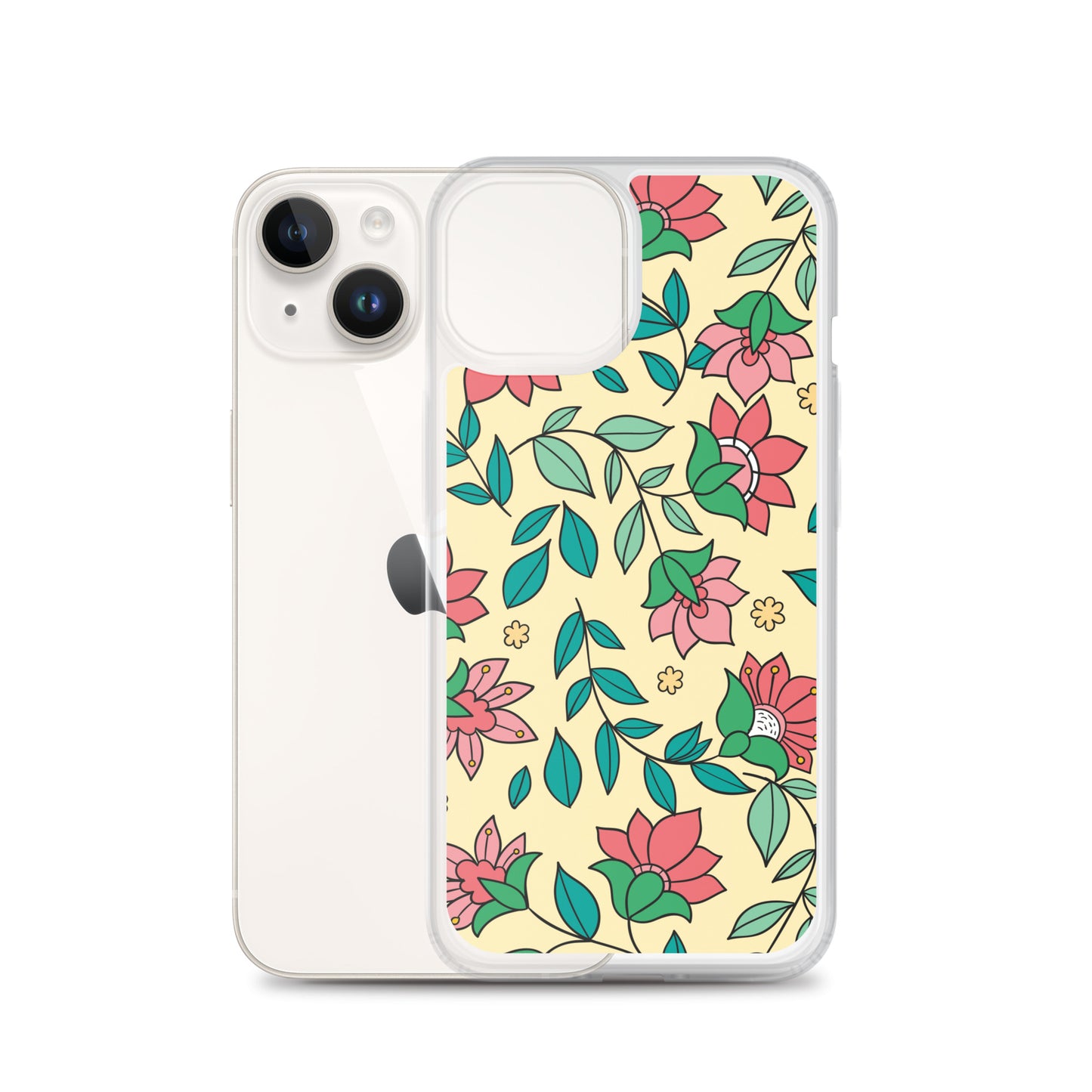 Elegant Flower And Leaves Decorative Pattern Clear Case for iPhone®