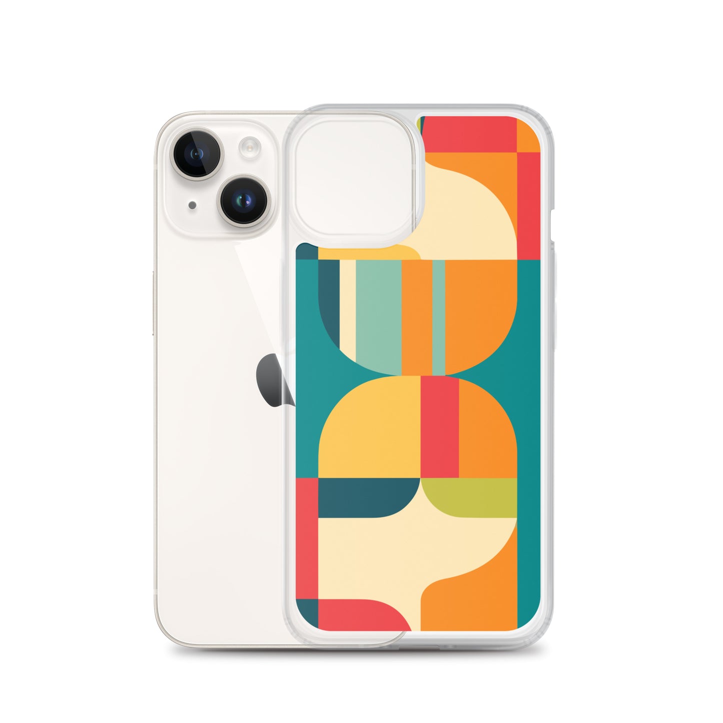 Abstract Retro Style Shapes Pattern Clear Case for iPhone®
