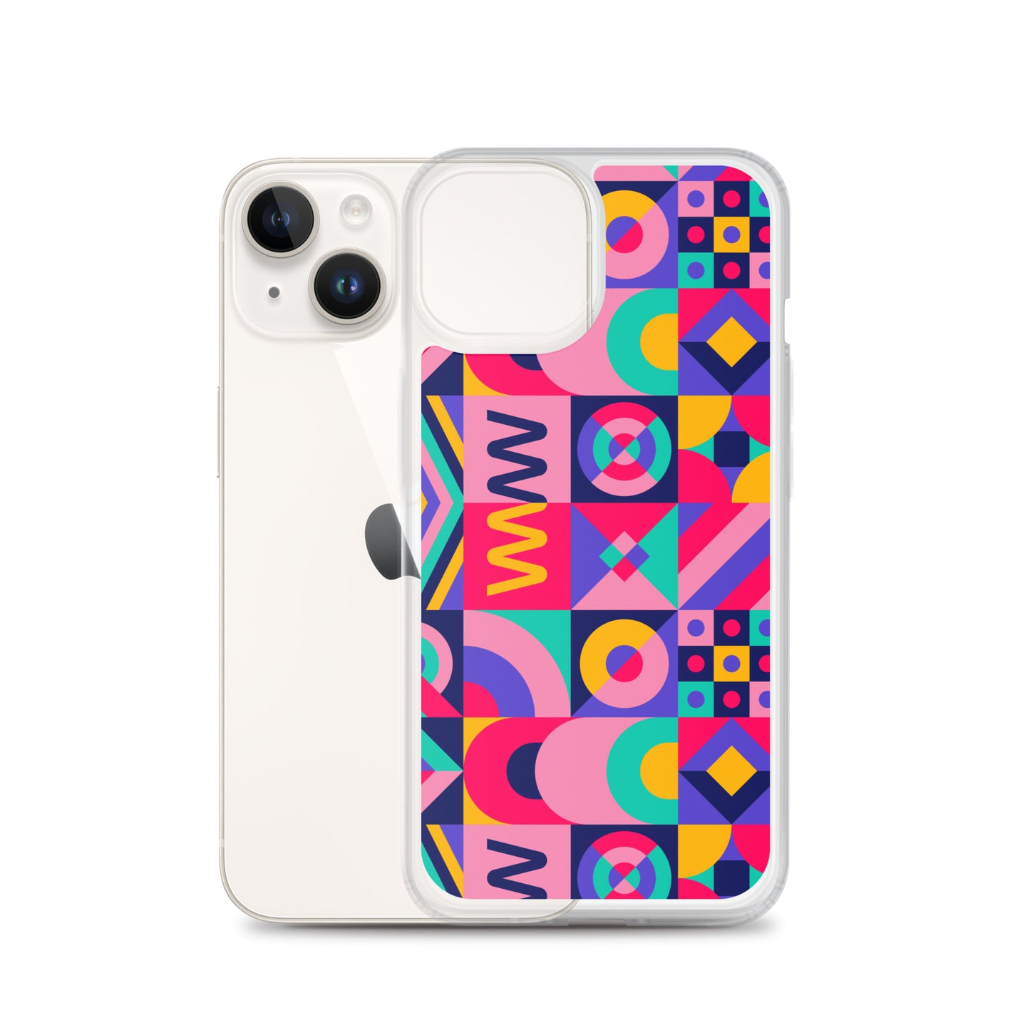 Colorful Geometric Pattern Clear Case for iPhone®