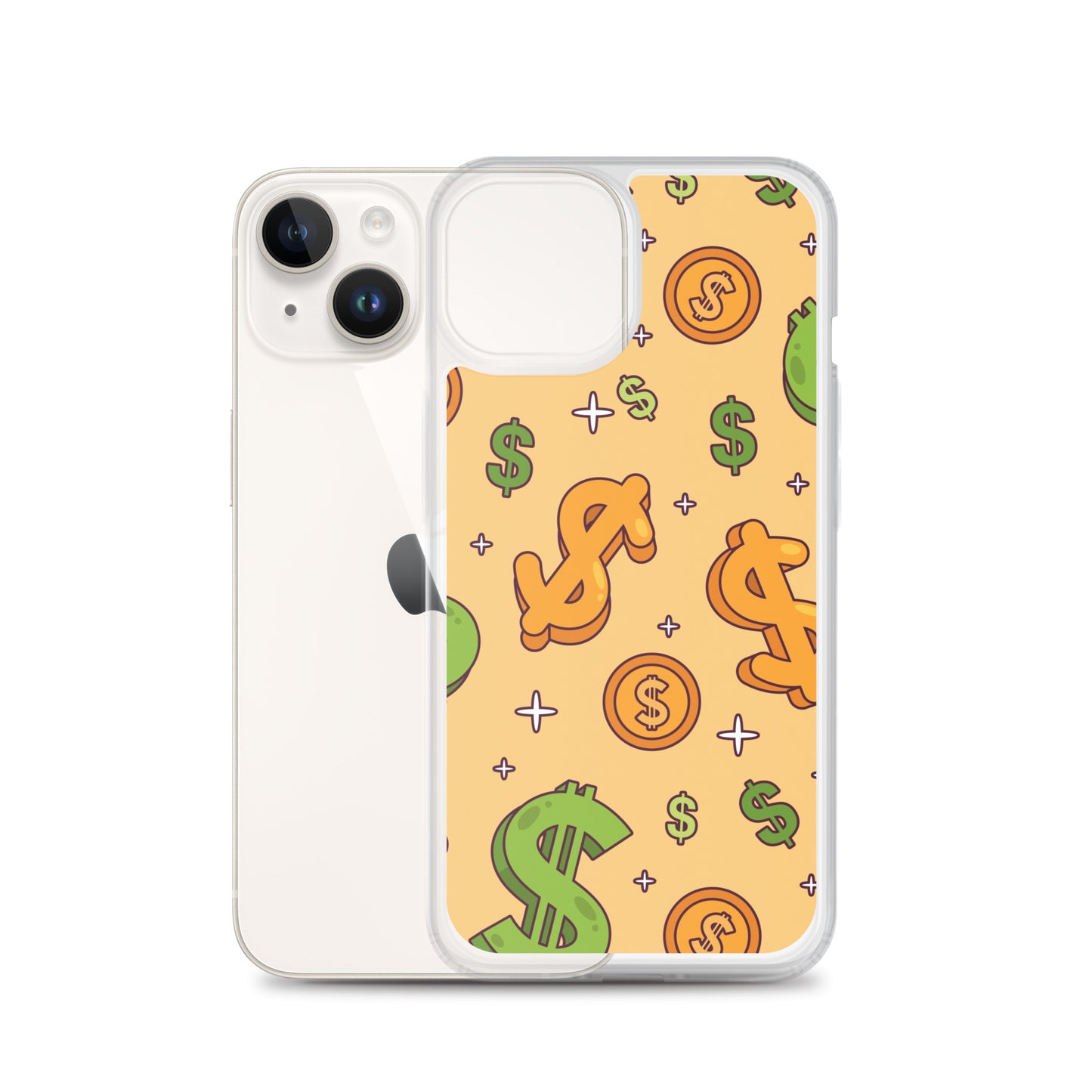 Dollar Currency Sign Pattern Clear Case for iPhone®