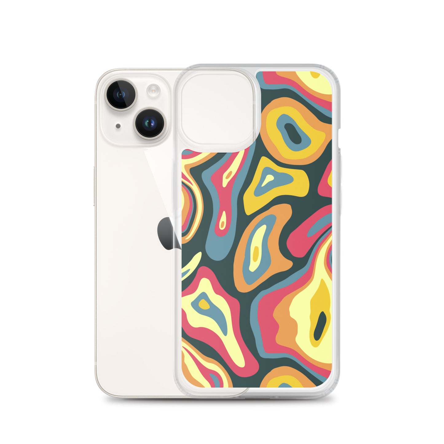Colorful Groovy Psychedelic Pattern Clear Case for iPhone®