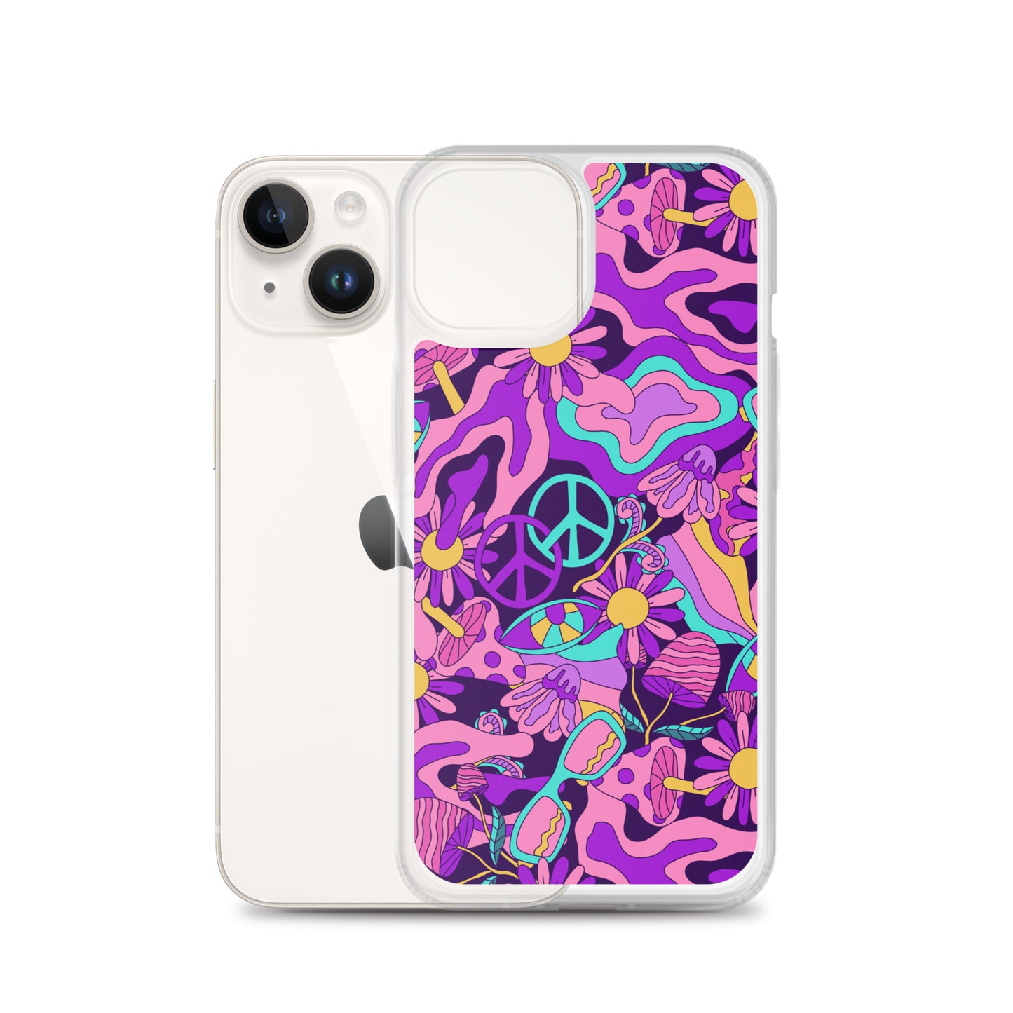 Colorful Psychedelic Pattern Clear Case for iPhone®