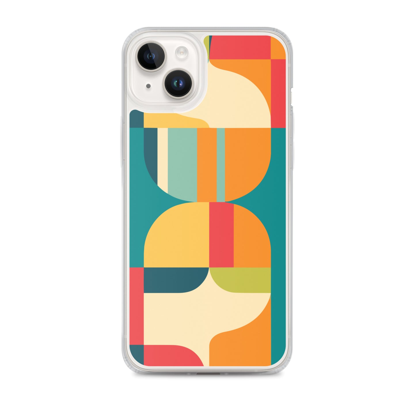Abstract Retro Style Shapes Pattern Clear Case for iPhone®