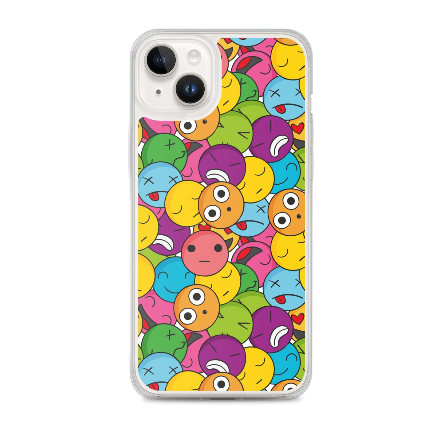 Creative Colorful Emoticons Pattern Clear Case for iPhone®