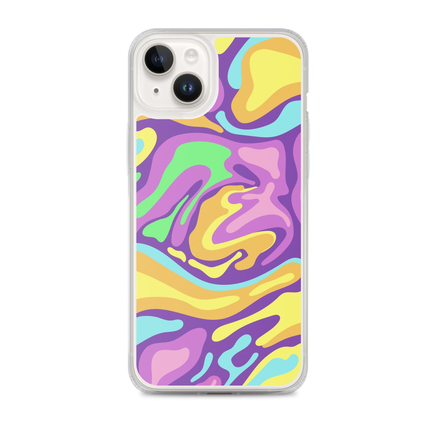 Colorful Groovy Psychedelic Wave Pattern Clear Case for iPhone®