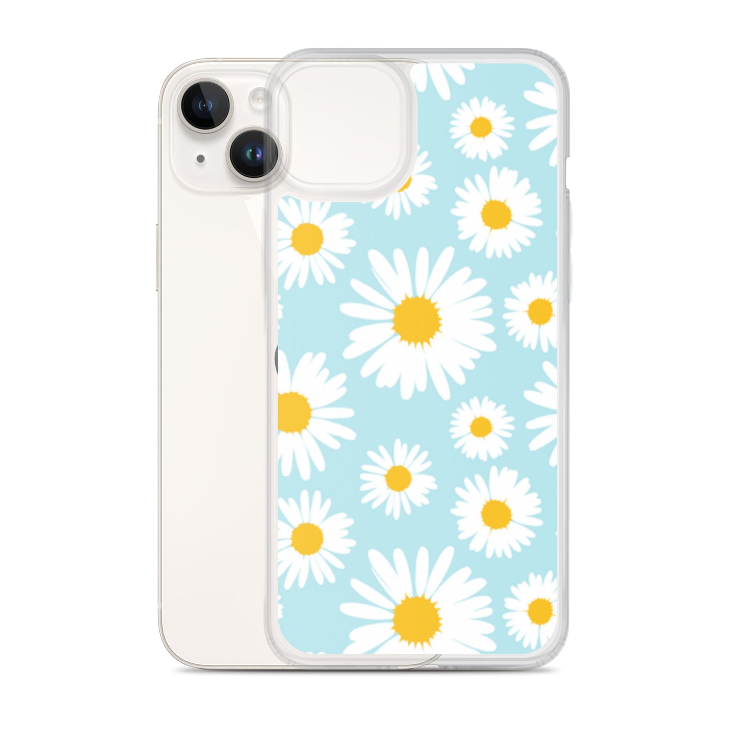 Lilly Flower Pattern Clear Case for iPhone
