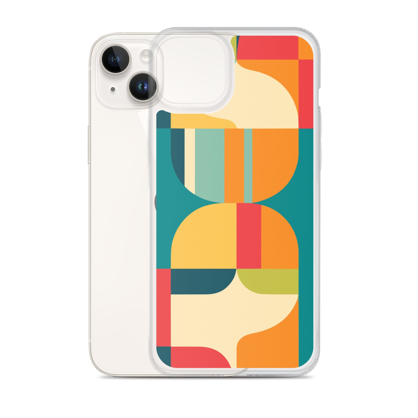 Abstract Retro Style Shapes Pattern Clear Case for iPhone®
