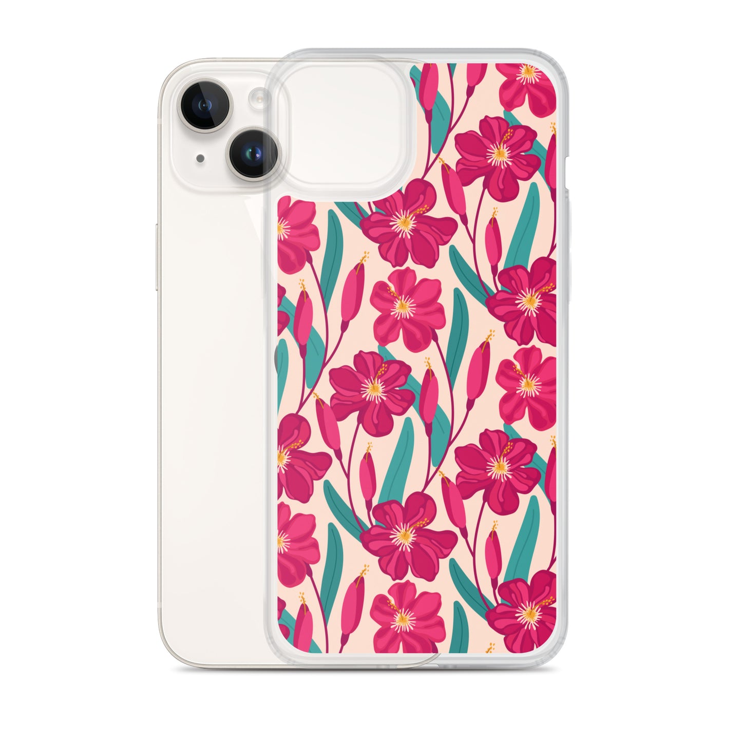 Hibiscus Flower Pattern Clear Case for iPhone®