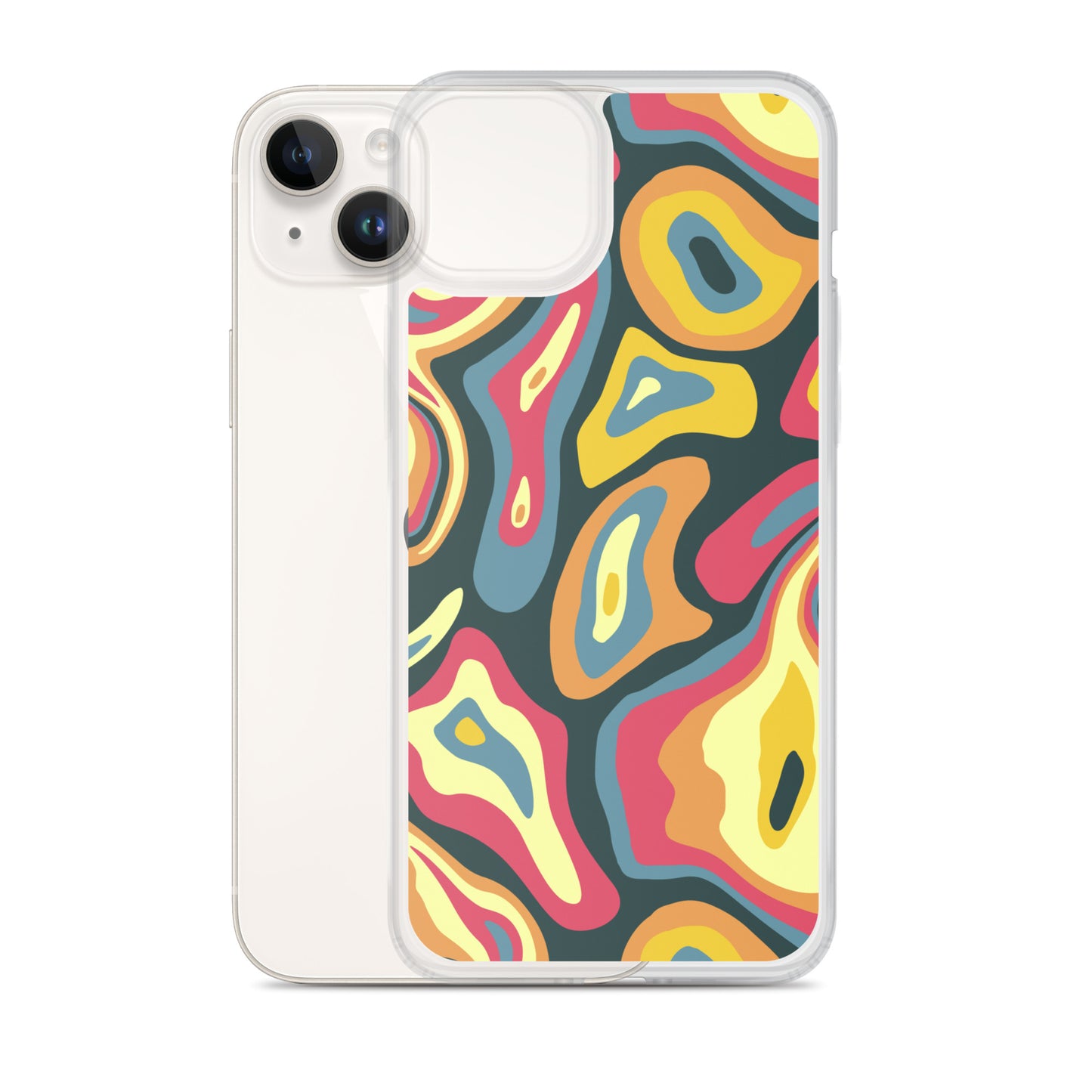 Colorful Groovy Psychedelic Pattern Clear Case for iPhone®
