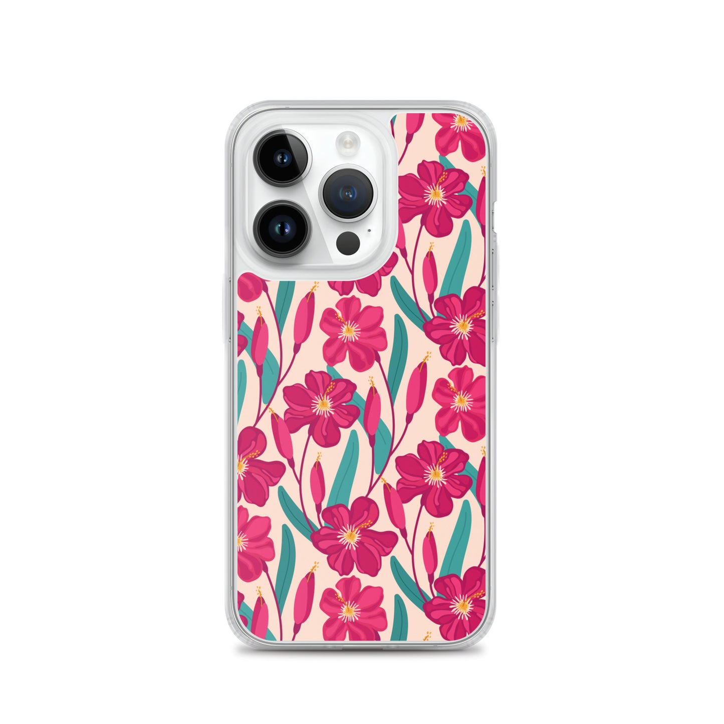 Hibiscus Flower Pattern Clear Case for iPhone®