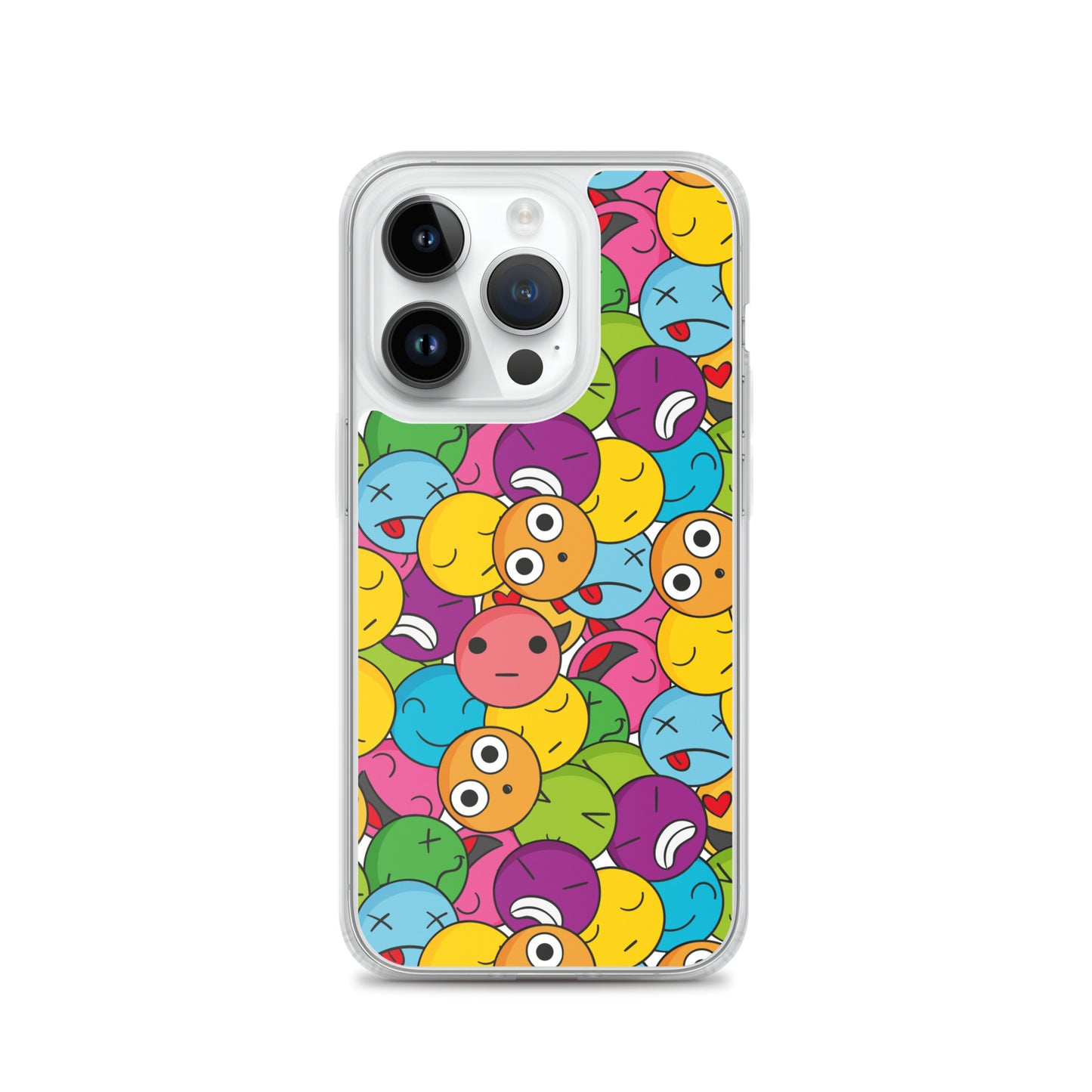 Creative Colorful Emoticons Pattern Clear Case for iPhone®