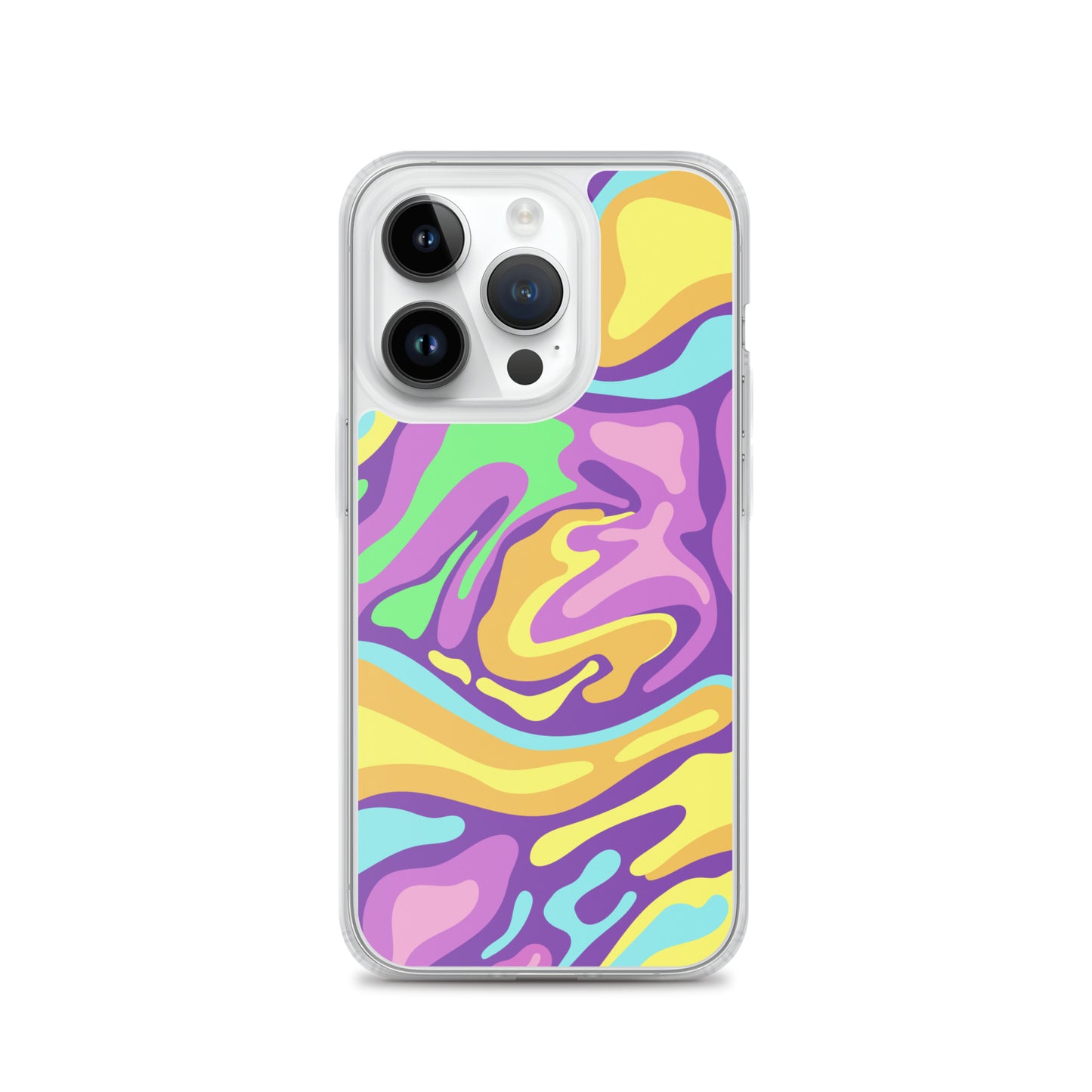 Colorful Groovy Psychedelic Wave Pattern Clear Case for iPhone®