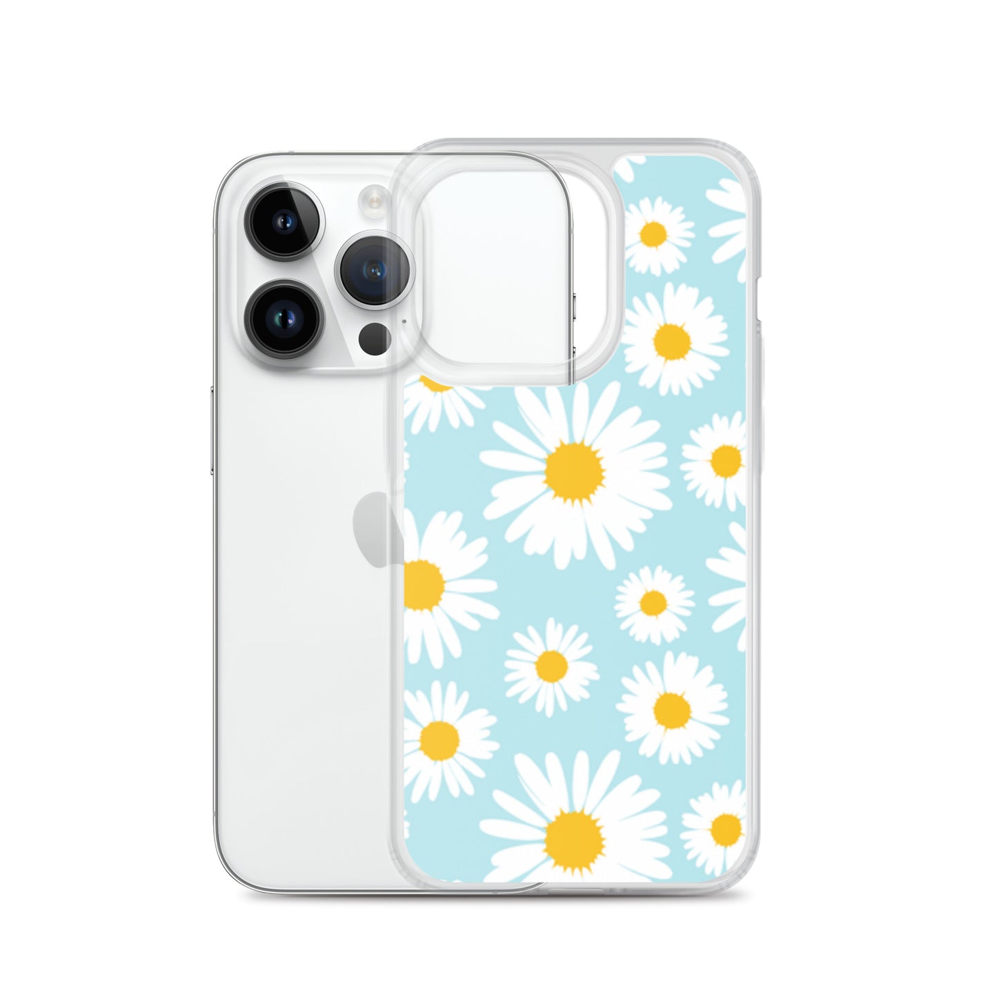Lilly Flower Pattern Clear Case for iPhone