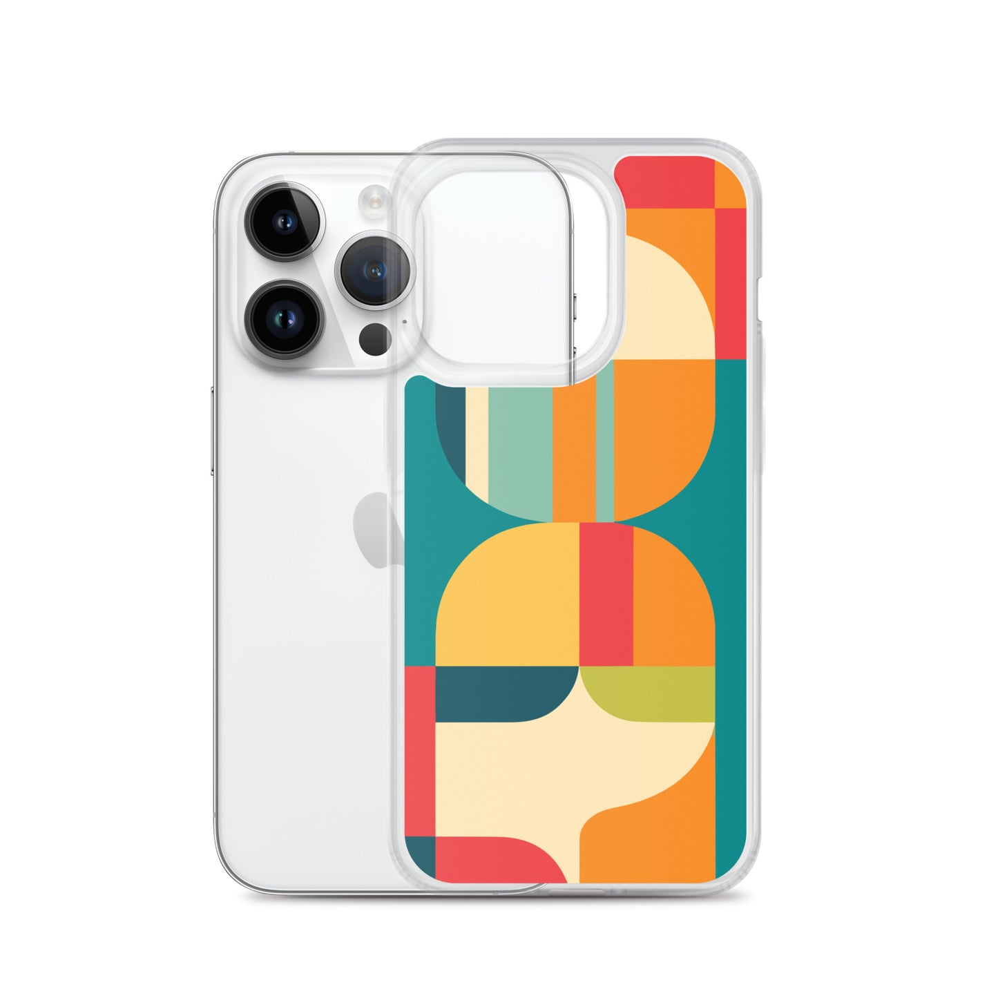 Abstract Retro Style Shapes Pattern Clear Case for iPhone®