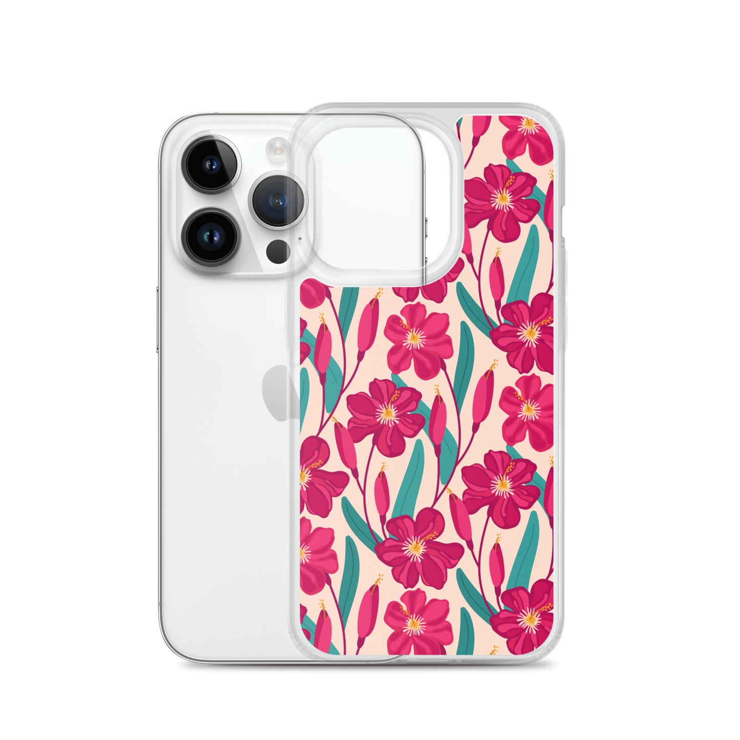 Hibiscus Flower Pattern Clear Case for iPhone®