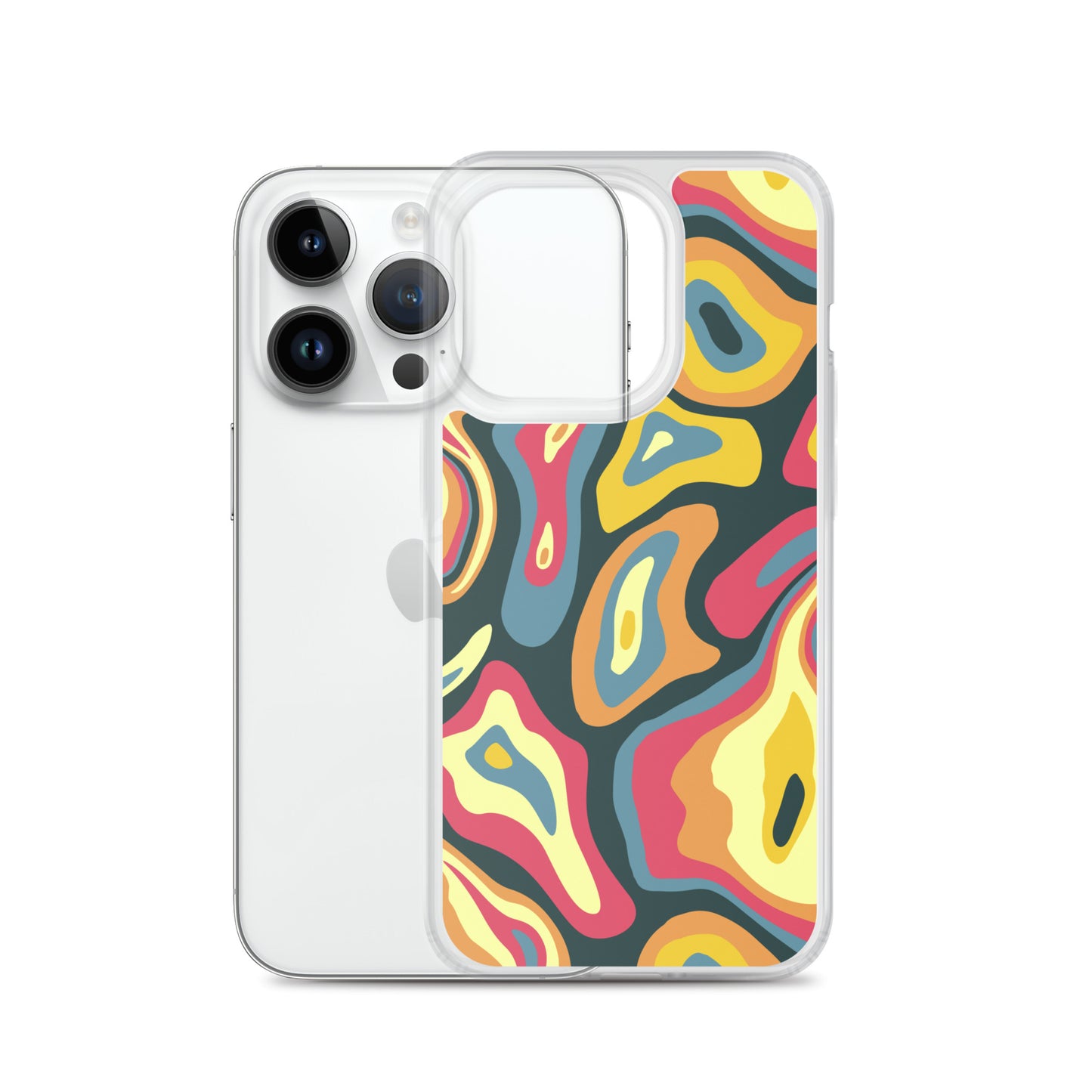 Colorful Groovy Psychedelic Pattern Clear Case for iPhone®