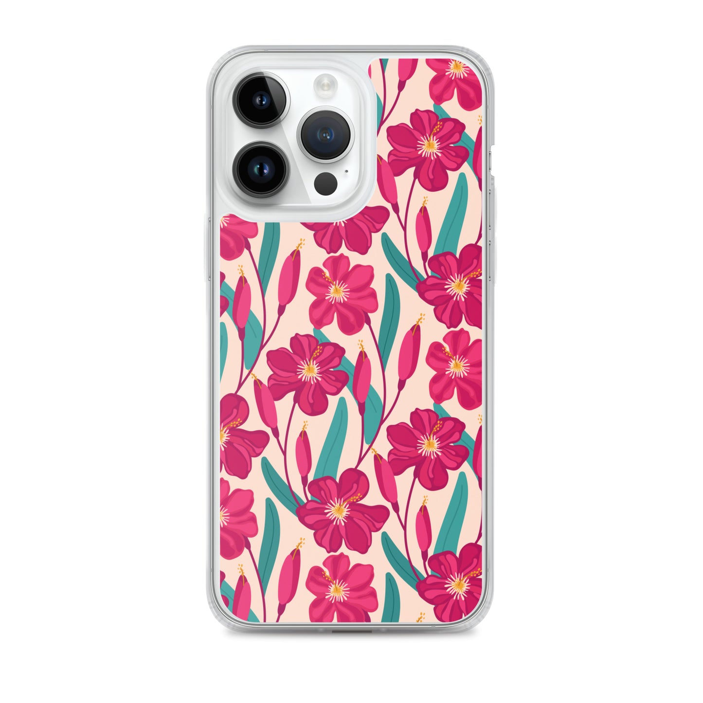 Hibiscus Flower Pattern Clear Case for iPhone®