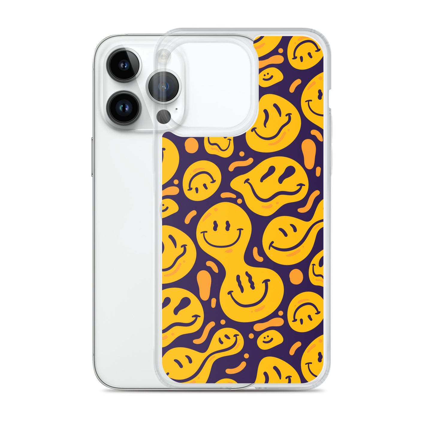 Distorted Smile Emoticon Pattern Clear Case for iPhone®