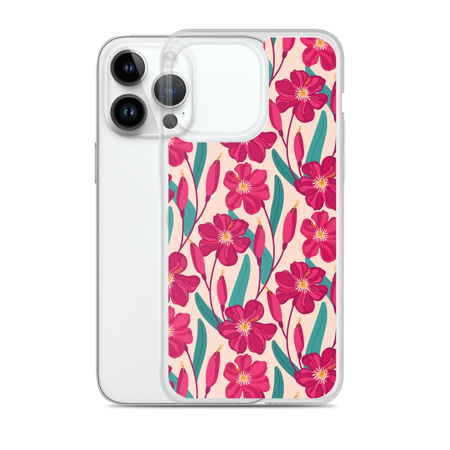 Hibiscus Flower Pattern Clear Case for iPhone®