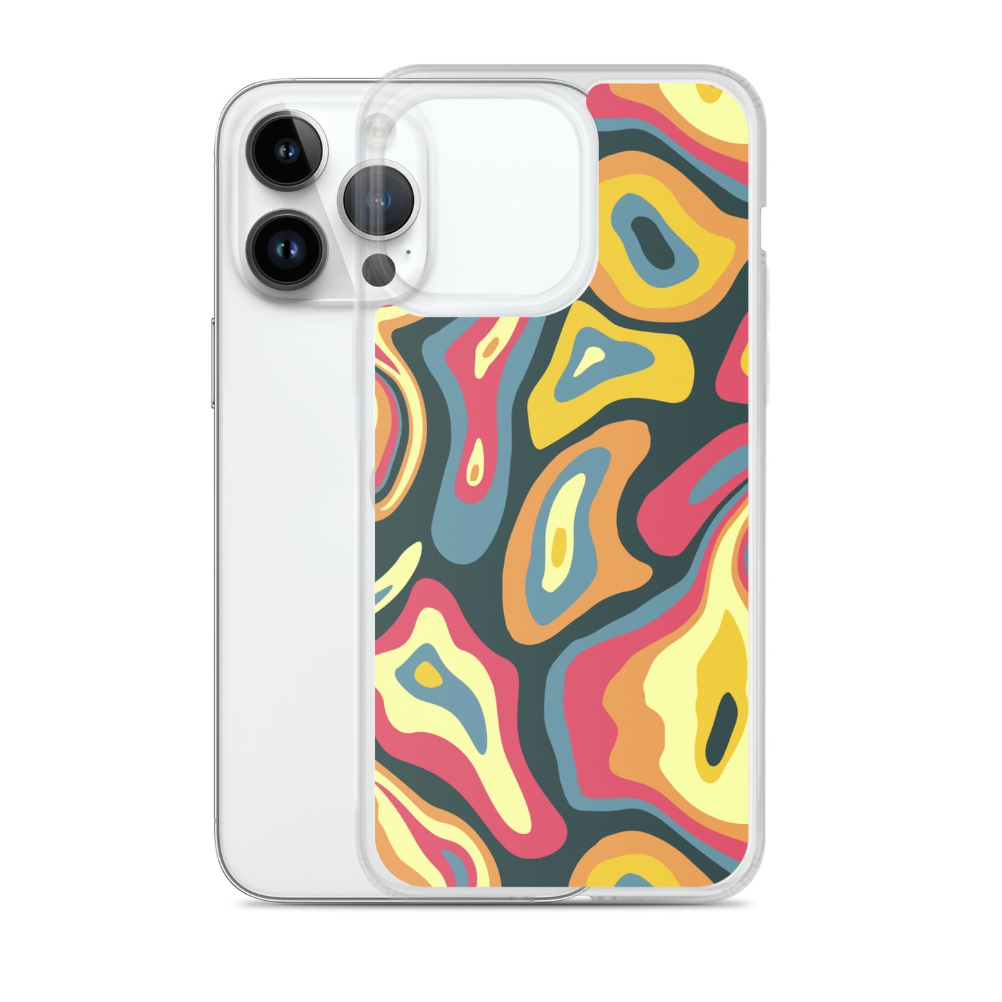 Colorful Groovy Psychedelic Pattern Clear Case for iPhone®