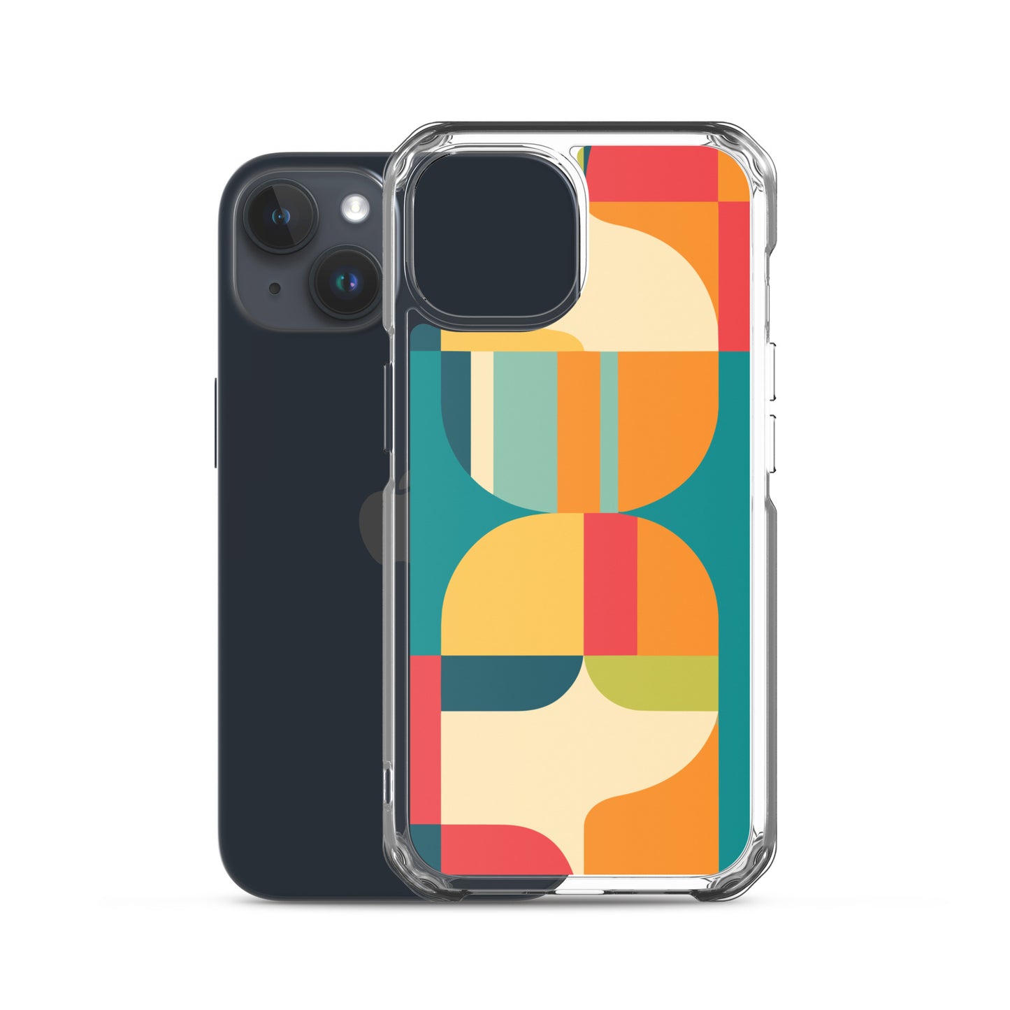 Abstract Retro Style Shapes Pattern Clear Case for iPhone®
