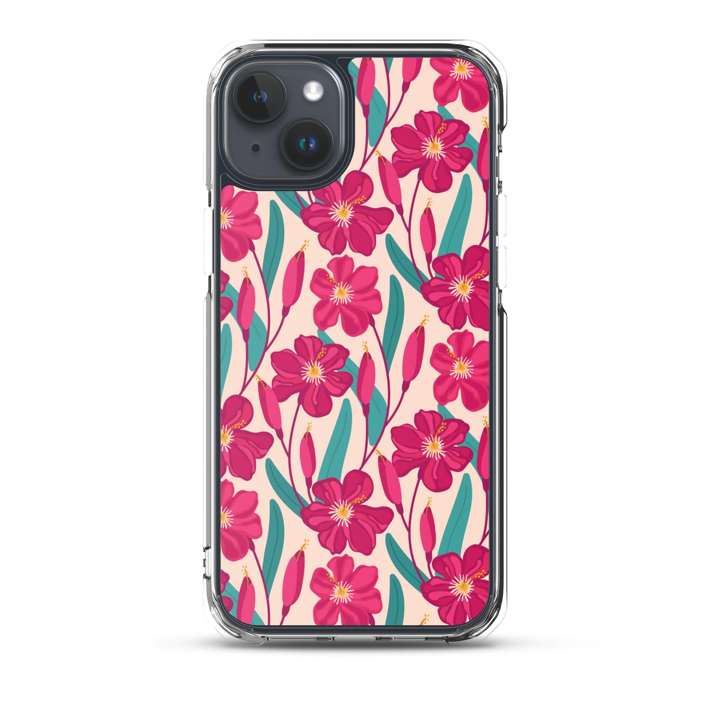 Hibiscus Flower Pattern Clear Case for iPhone®