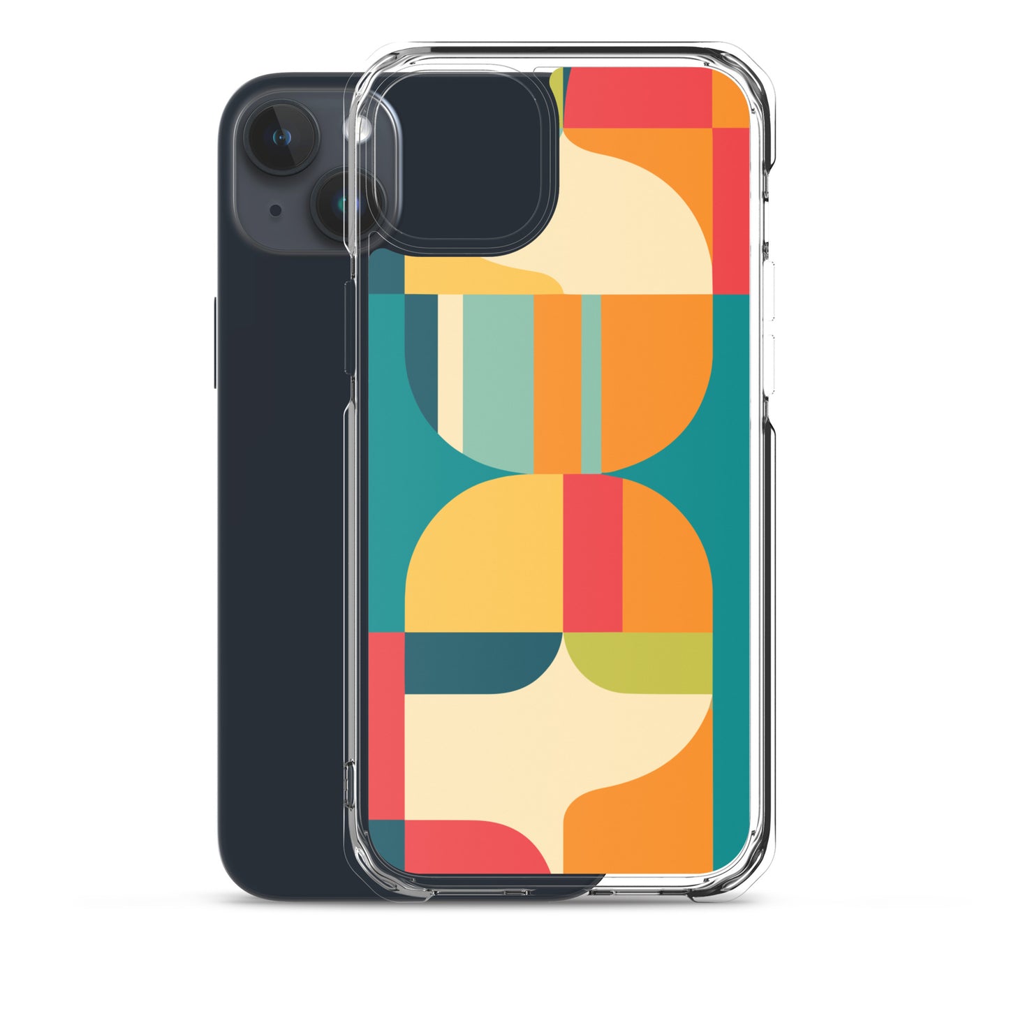 Abstract Retro Style Shapes Pattern Clear Case for iPhone®