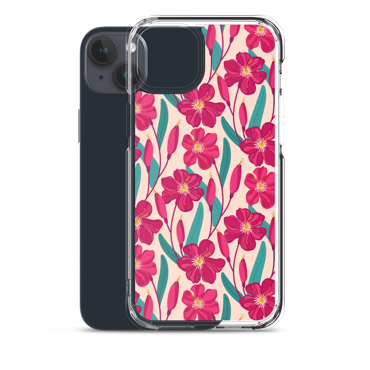 Hibiscus Flower Pattern Clear Case for iPhone®