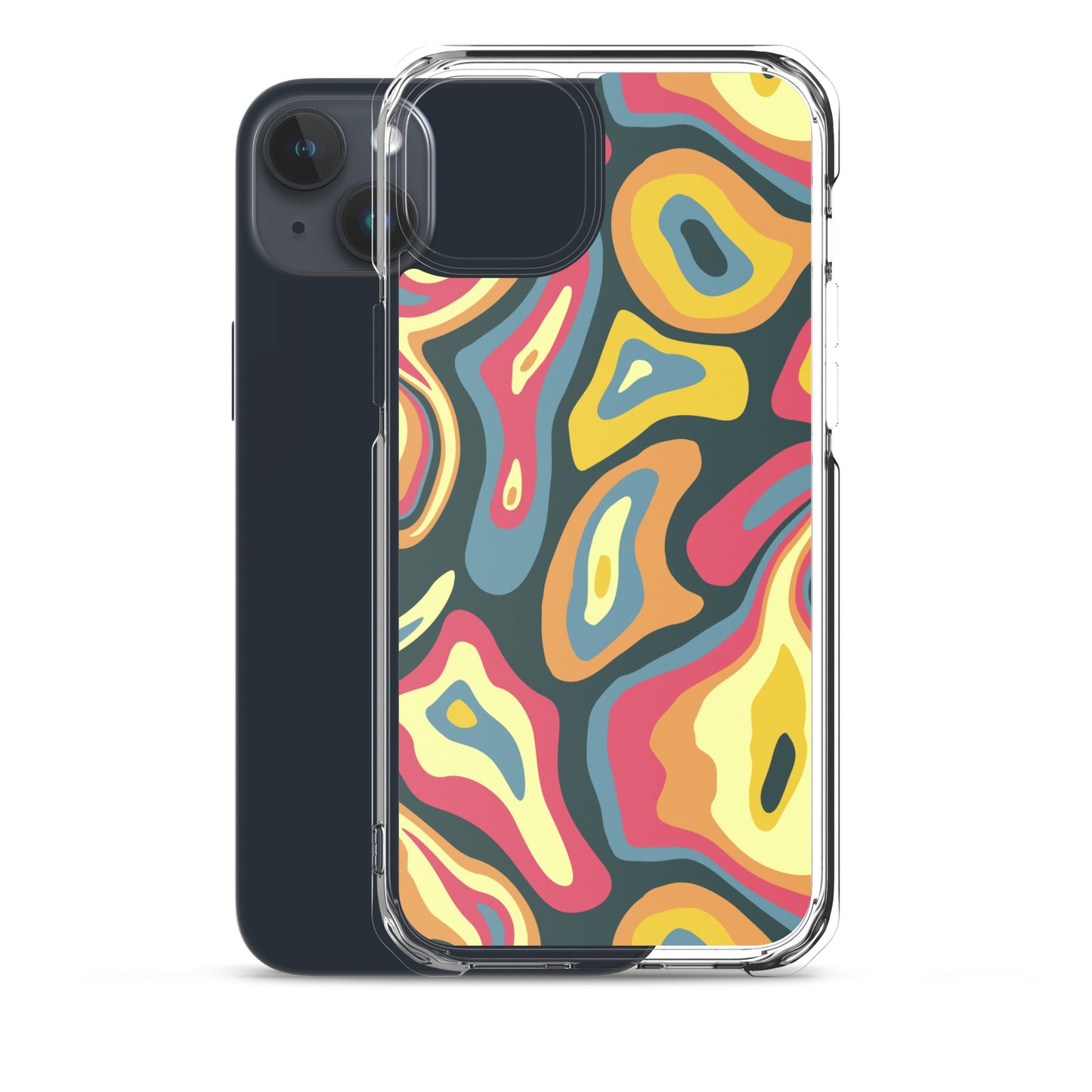 Colorful Groovy Psychedelic Pattern Clear Case for iPhone®