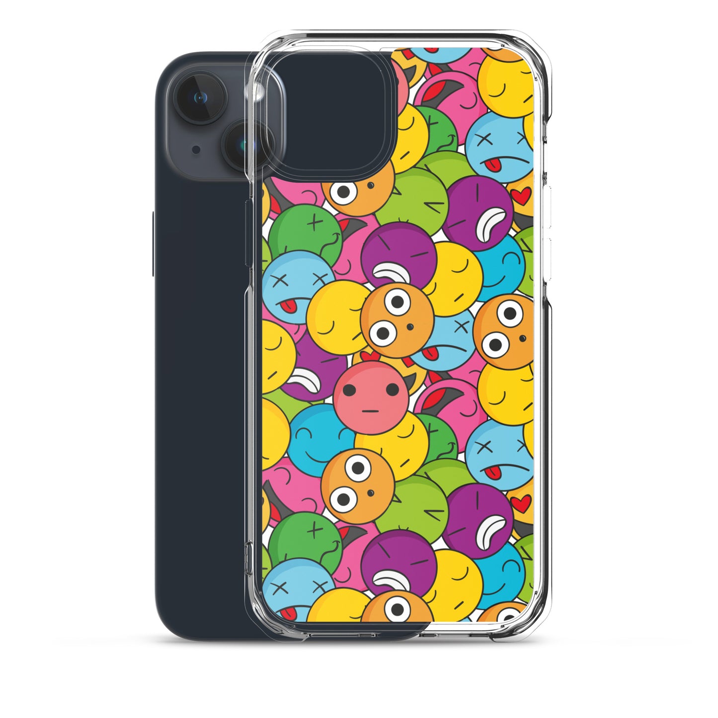 Creative Colorful Emoticons Pattern Clear Case for iPhone®