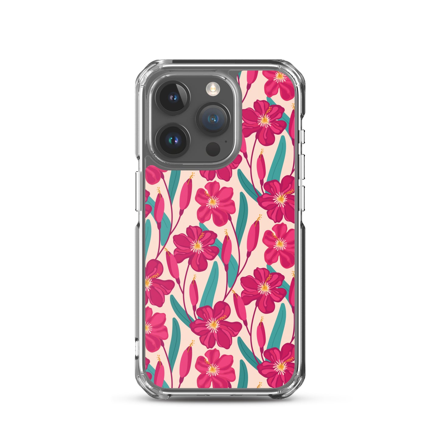 Hibiscus Flower Pattern Clear Case for iPhone®